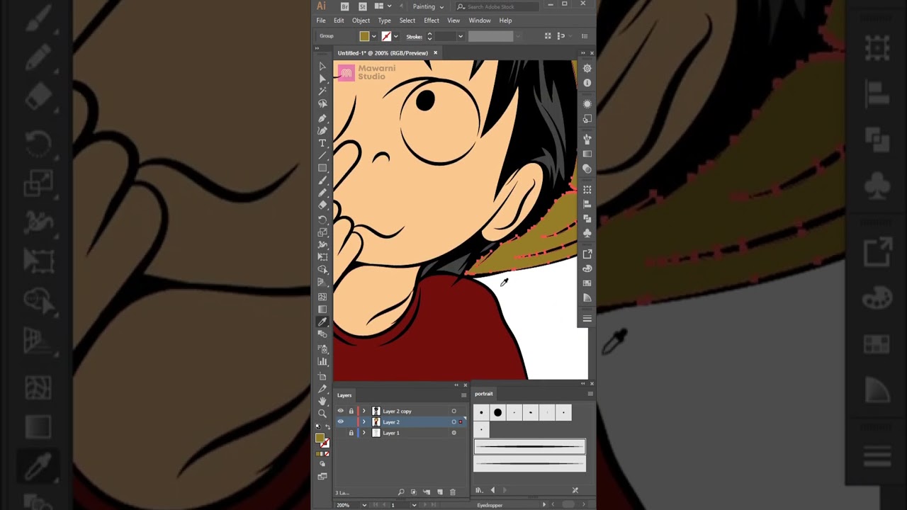 Draw One Peace Vector Art Illustrator Manga Comic