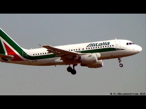 Alitalia Airbus A319 EI-IMR landing & takeoff at Toulouse-Blagnac [TLS/LFBO]
