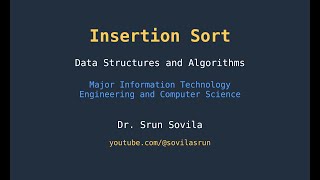 Week 05 - Insertion Sort - Data Structures and Algorithms | Step-by-Step Visualization