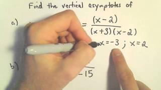 Vertical Asymptotes of Rational Functions: Quick Way to Find Them, Another Example 1