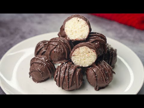 Bounty Balls With 3 Ingredients | Chocolate Coconut Balls Recipe | Yummy