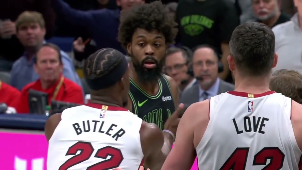 Jimmy Butler, Thomas Bryant vs Naji Marshall, Jose Alvarado Fight Heat vs Pelicans | Hoops Arabia