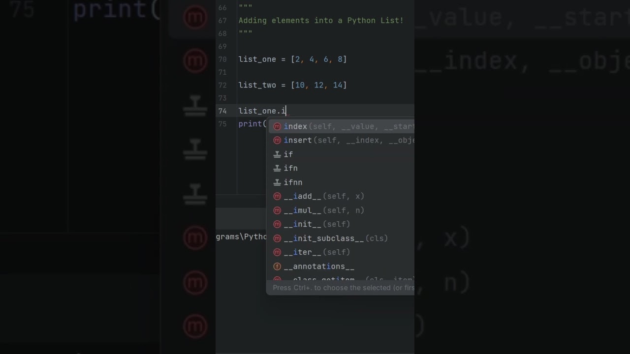Adding Elements in Python Lists | Python Shorts