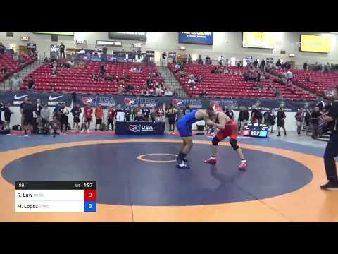 88 Lbs Rr Rnd 1 - Ryan A. Law, Hurricane Wrestling Academy Vs Michael Lopez, Elite Panthers Wrestl