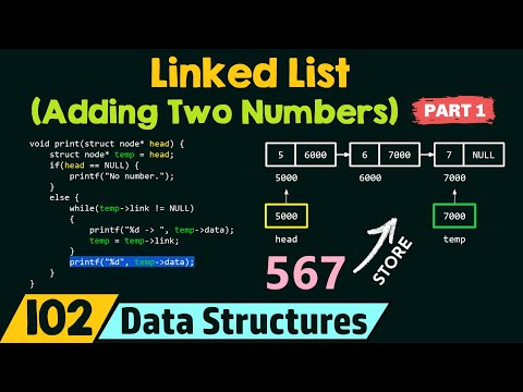 Adding Two Numbers using Linked Lists Part 1