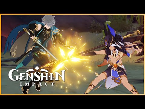 Cyno Versus Alhaitham Cutscene | A Fight In Aaru Village Entrance | Genshin Impact Version 3.1