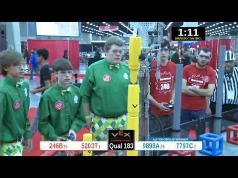 2015 VRC Engr Q183 - 246B 5203T vs 9898A 7797C - 63 to 82 - VEX Worlds 2015 - Engineering Division