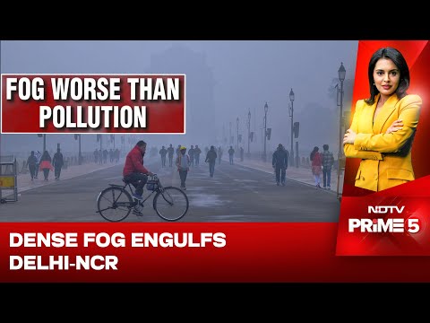 Delhi Pollution News | Dense Fog Engulfs Delhi-NCR; IMD Issues Red Alert