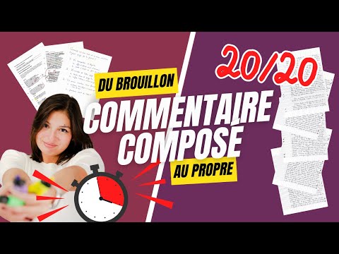 French Baccalaureate 2026: 20/20 in the commentary with my complete method (draft + writing)
