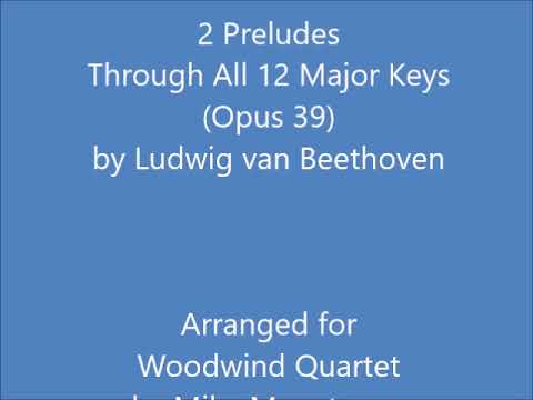 2 Preludes Through All 12 Major Keys (Op. 39) for Woodwind Quartet