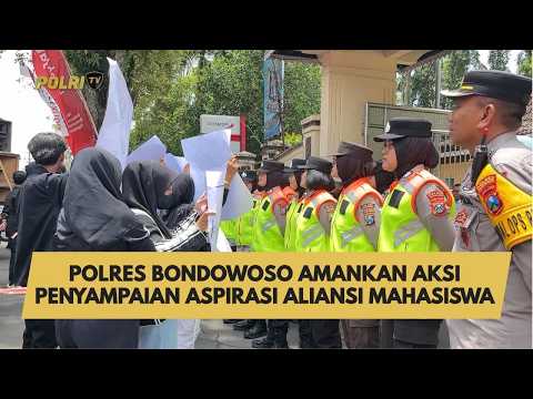 POLRES BONDOWOSO AMANKAN AKSI PENYAMPAIAN ASPIRASI ALIANSI MAHASISWA