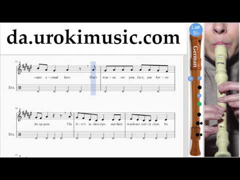 Lær At Spille Blokfløjte (Tysk) Michael Jackson - Beat It Lektioner Sange Del#2 um-i246