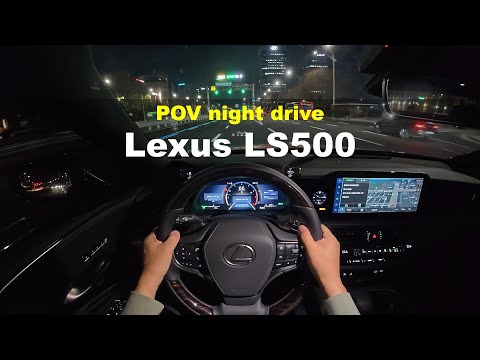 2024 Lexus LS500 AWD POV night drive