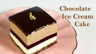 [노오븐]바닐라, 초코🍫 아이스크림🍦 케이크 만들기/how to make ice cream cake recipe/チョコバニラアイスクリームケーキ