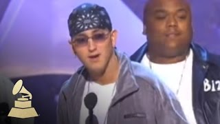 Eminem accepting the GRAMMY for Best Rap Album at the 43rd GRAMMY Awards | GRAMMYs