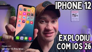 AVISO URGENTE! ⚠️ Instalei o iOS 26 no iPhone 12 e DEU RUIM! (Lento, Esquenta e FERROU a Bateria!)