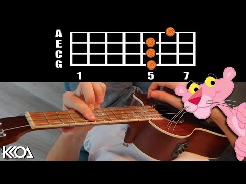 PINK PANTHER THEME Easy Ukulele Tutorial