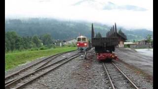 preview picture of video 'Pinzgauer Lokalbahn, Niedernsill station, Austria 4.07.2009.'