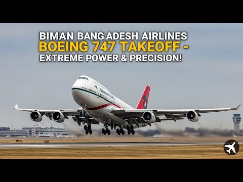 Biman Bangladesh Airlines Boeing 747 Takeoff – Extreme Power & Precision!