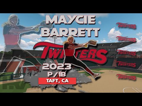 2023 Maycie Barrett 4.29 GPA Pitcher and First Base, Softball Skills Video - Twisters
