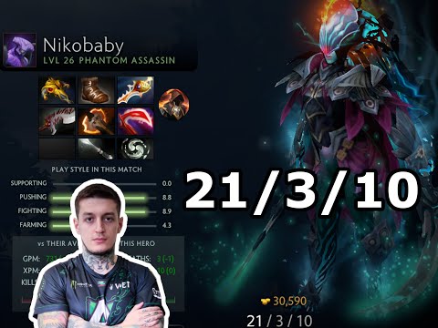 Dota 2: Nikobaby (Phantom Assassin) Divine Rapier last Item Gameplay