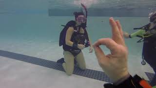 Scuba pool training skills regulator removal and replacement