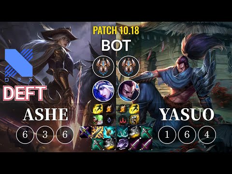 DRX Deft Ashe vs Yasuo Bot - KR Patch 10.18