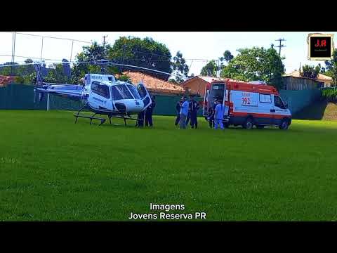 HELICÓPTERO DO SAMU REALIZA TRANSFERÊNCIA AEROMÉDICA DE CRIANÇA EM RESERVA-PR 