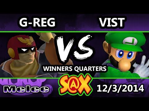 S@X - G-regulate (Captain Falcon) Vs. Vist (Luigi) SSBM Winners Quarters - Smash Melee