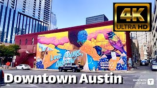 【4K】 Austin Texas - Day Walk - Downtown - San Jacinto Blvd - 60fps