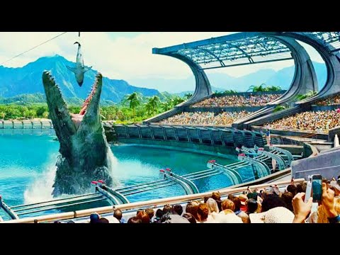 Jurassic World - Mosasaurus Feeding Show Scene (2015) Movie Clips - 8K Movie