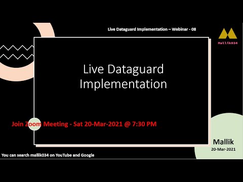 Webinar 08 Live DataGuard Implementation DR Setup Standby Database Setup Easy Steps