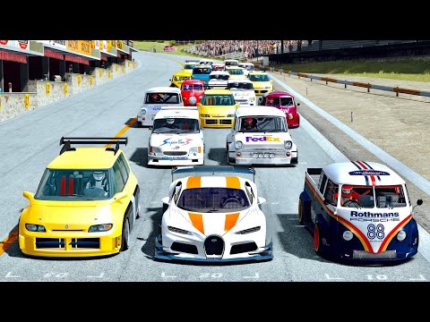 Bugatti Chiron GTR vs Supervans Monsters at Old Monza