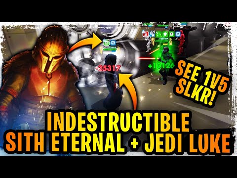 INVINCIBLE Sith Eternal + Jedi Master Luke Skywalker With Armorer - Sith Eternal 1v5 Solos SLKR!