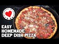Homemade Deep Dish Pizza Recipe | Cast Iron Skillet Recipes | Cooking Up Love