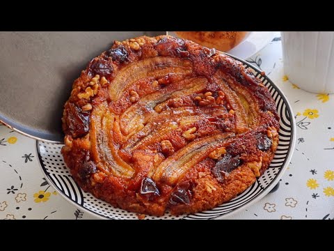 Amazingly Easy, Elegant & Ready In 15 Minutes 👌🏻 BANANA Walnut Caramel Cake On STOVETOP