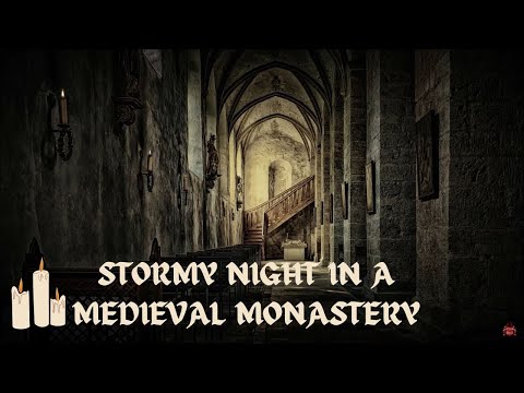Stormy Night In A Medieval Monastery🙏 - ASMR Ambience