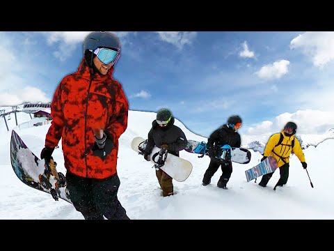 Scaring Snowboarders With Run Over A Big Cliff