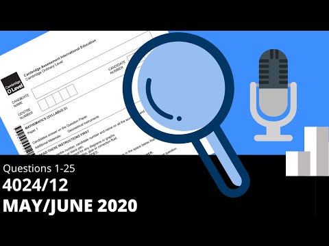 O-Level Math D May June 2020 Paper 12 4024/12