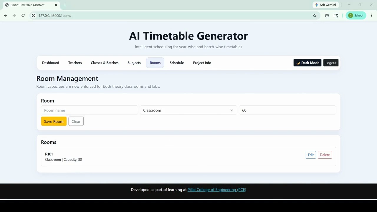 AI Timetable Generator 