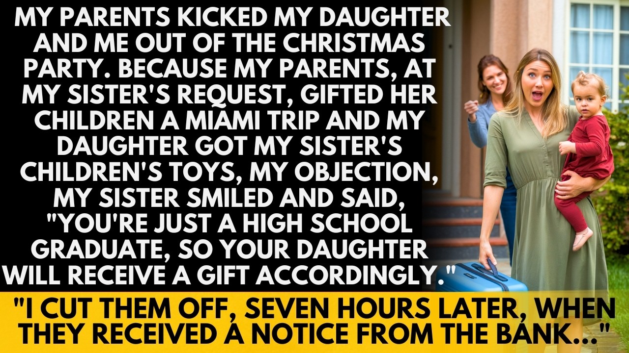 My parents kicked us out of the Christmas party after my sis got her kids a trip to Miami and my...