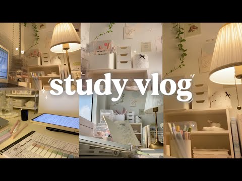 STUDY VLOG |  lots of studying, daily planner, study productive ˚ ༘ ೀ.˚⏰