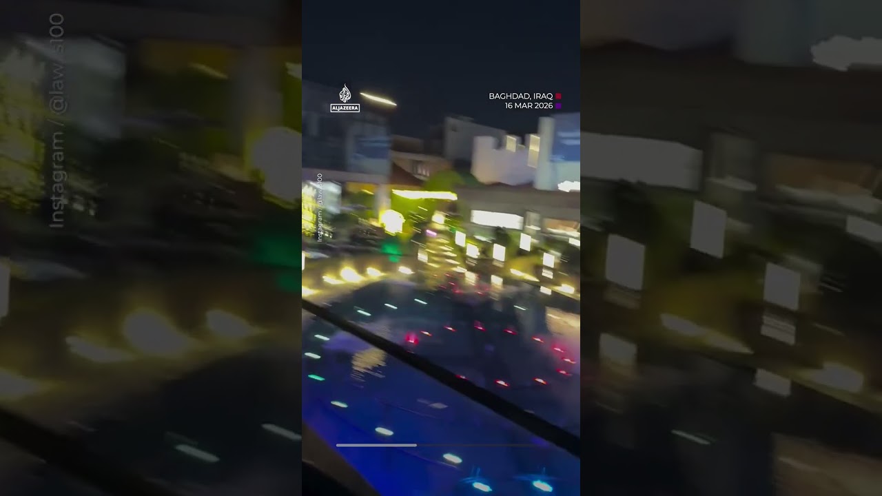 Video | Diners witness drone interception attempt overhead in Baghdad | AJ #shorts