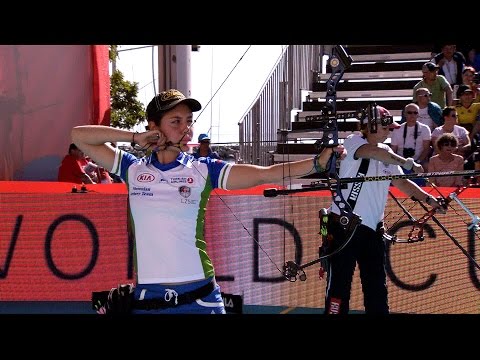 Toja Cerne v Natalia Avdeeva — compound women bronze | Lausanne 2014 Archery World Cup