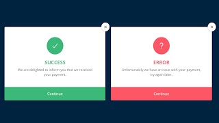 Success and Error Modal Popups In HTML CSS and Javascript || #PopupModal #SuccessErrorModal #Popups