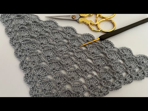 BEAUTİFUL 💯😍 Easy Crochet Triangle Shawl Pattern / Üçgen Şal Modelleri