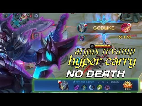 Revamp Argus Hyper Carry|No Death MVP Gameplay|Top 1 Argus|~MLBB