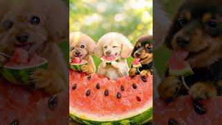 🍉美味しそうに食べたよ🍉 #シニア犬との暮らし #トイプードル18歳 #犬と一人暮らし #ソレちゃんとテールちゃん#ちびすけちゃん