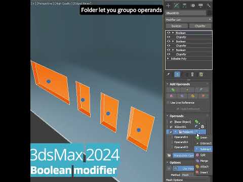 #3dsMax 2024 - Boolean modifier
