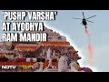 Ayodhya Ram Mandir Army Helicopters Shower Flowers On Ayodhya As Ram Temple Aarti Begins